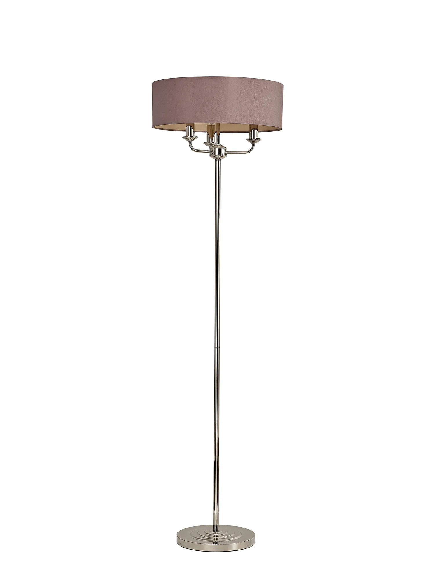 Banyan 45cm 3 Light Floor Lamp Polished Nickel, Taupe DK0886  Deco Banyan PN TA